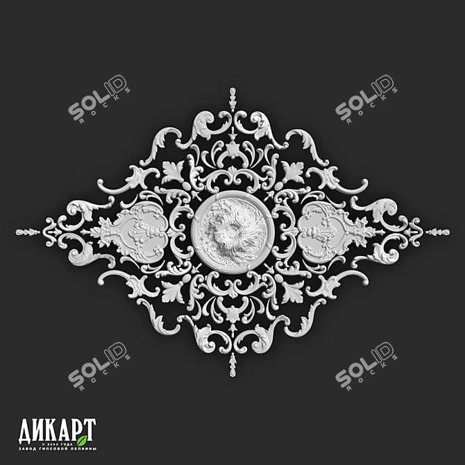 Customizable Gypsum Decor DR-292 3D model image 1