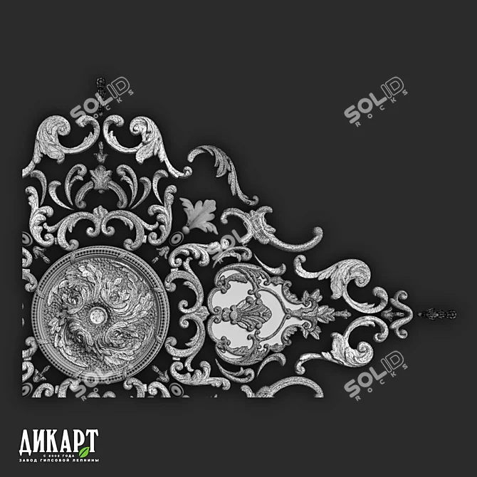 Customizable Gypsum Decor DR-292 3D model image 2