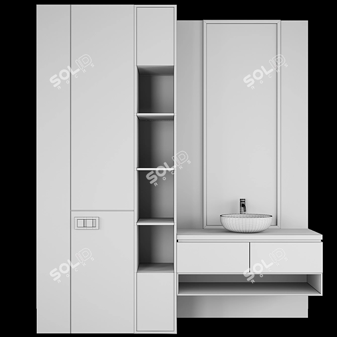 Modern Bathroom Furniture Set 3D model image 3