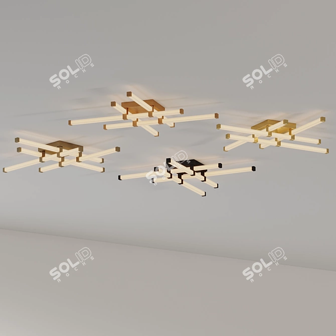 Contemporary Blade Pendant Light 3D model image 4