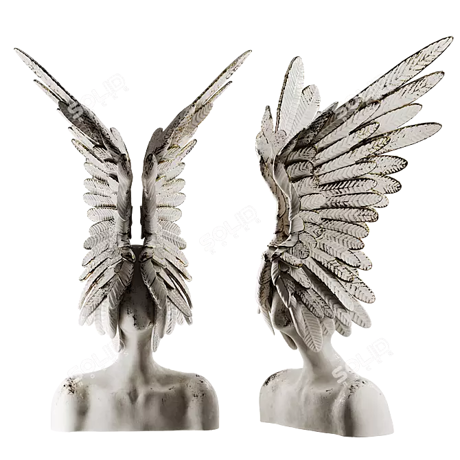 Abstract Human Bust Sculpture 3D model image 3