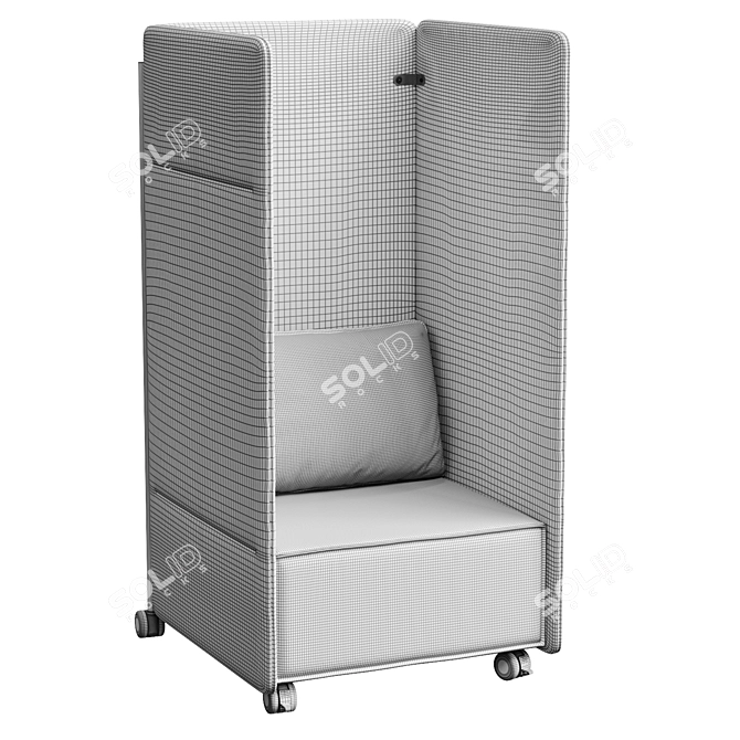 Comfortable High Chair with Pad 3D model image 2