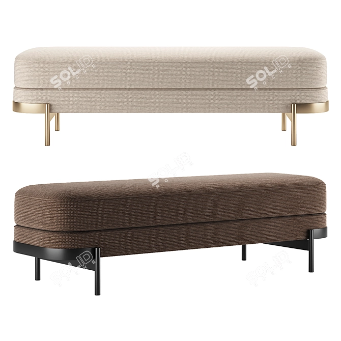  Modern Barry Bench Set 2 3D model image 2