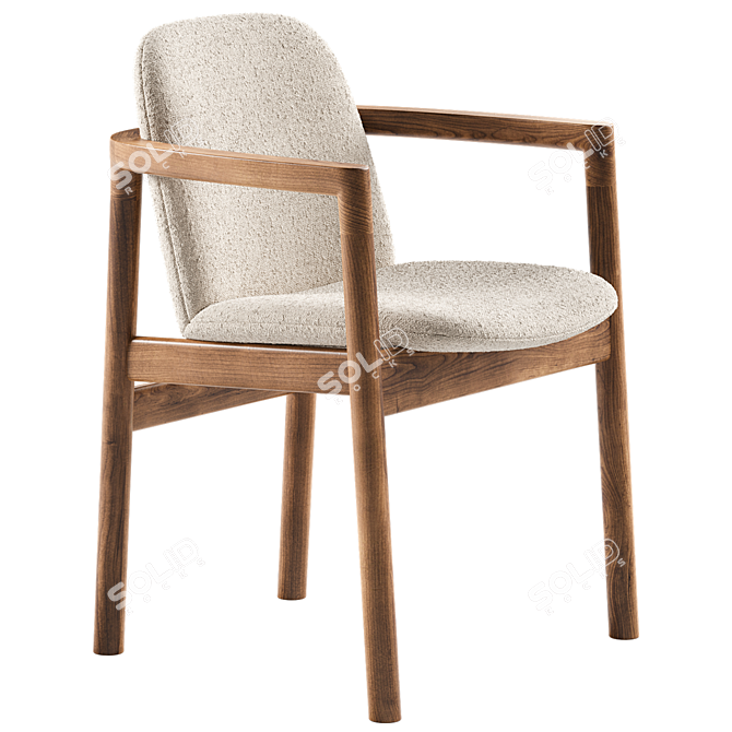 Elegant Rakino Dining Chair 3D model image 1