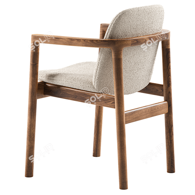Elegant Rakino Dining Chair 3D model image 2