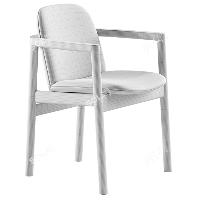 Elegant Rakino Dining Chair 3D model image 3