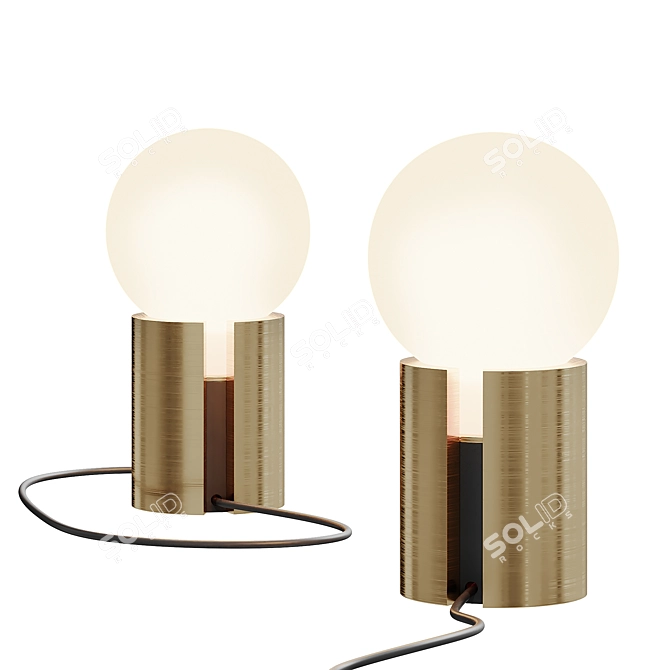 Brushed Brass Socket Occasional Lamp 3D model image 1