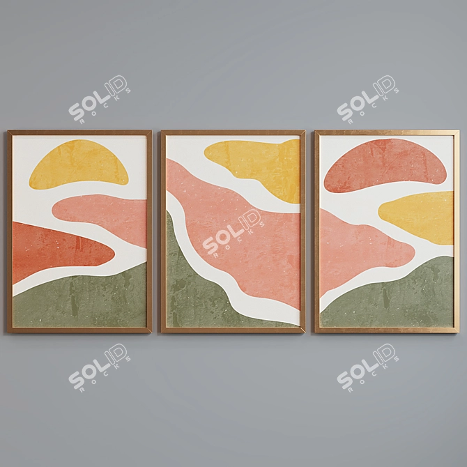 Abstract Frame Set with Color Choices 3D model image 2