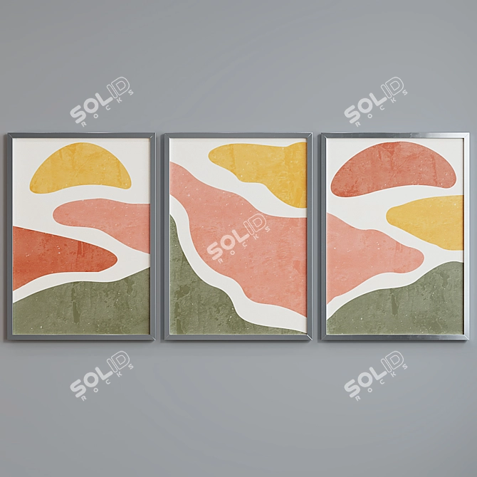 Abstract Frame Set with Color Choices 3D model image 3