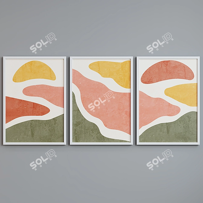 Abstract Frame Set with Color Choices 3D model image 4