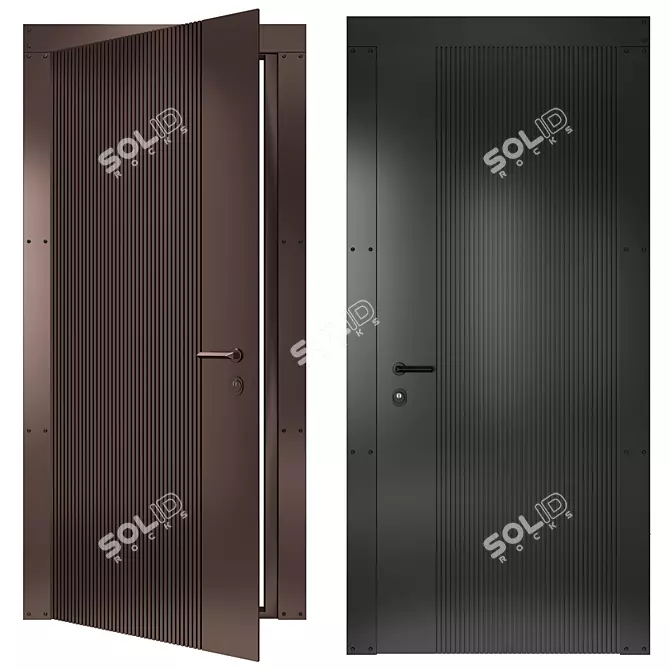 Essence Entry Doors, Dual Colors 3D model image 1