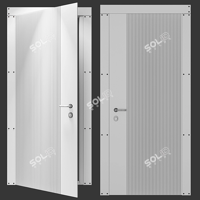 Essence Entry Doors, Dual Colors 3D model image 2