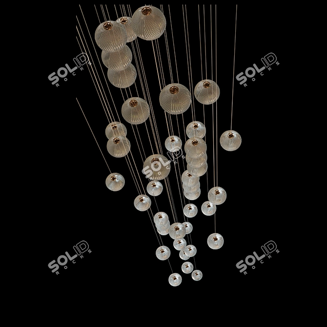 Elegant Sphere Chandelier 36-Light 3D model image 3