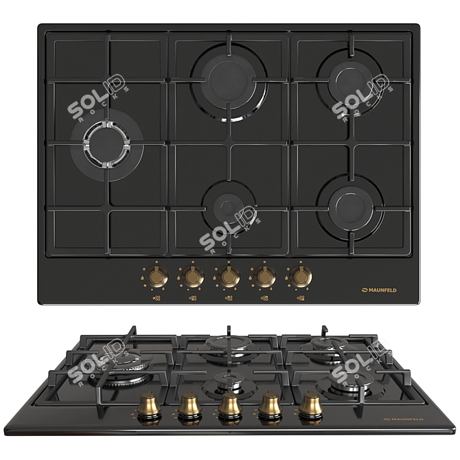 Stylish Maunfeld Gas Hob 3D model image 1