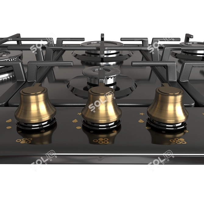 Stylish Maunfeld Gas Hob 3D model image 2