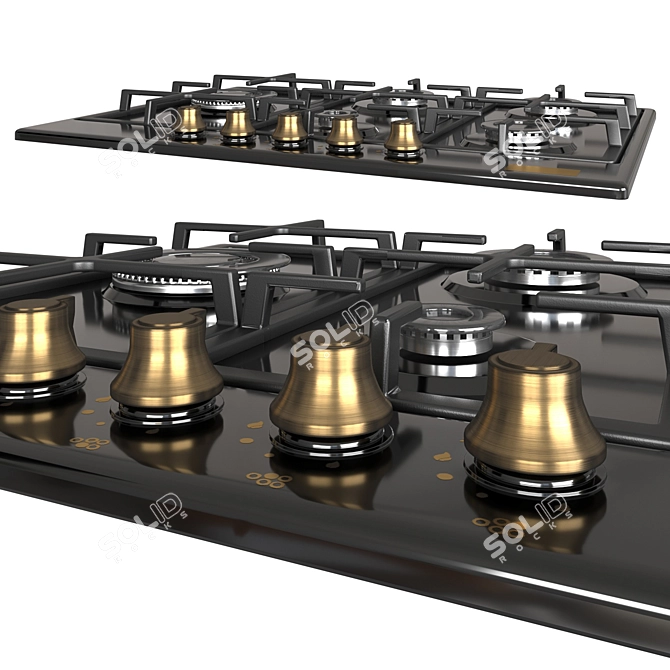 Stylish Maunfeld Gas Hob 3D model image 5