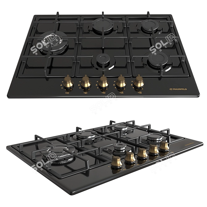 Stylish Maunfeld Gas Hob 3D model image 6