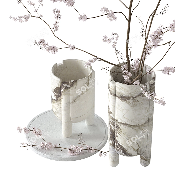 Branch Blooms Decor Set 3D model image 6