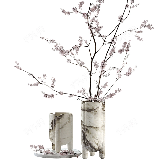 Branch Blooms Decor Set 3D model image 10