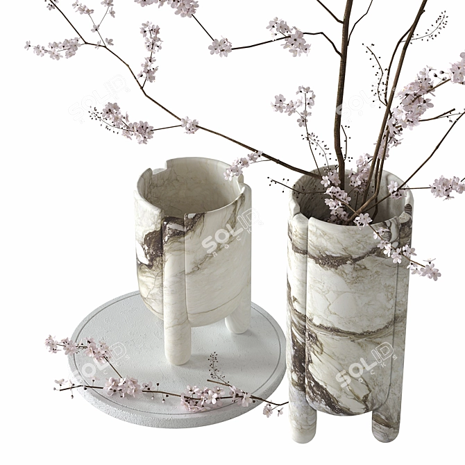 Branch Blooms Decor Set 3D model image 14