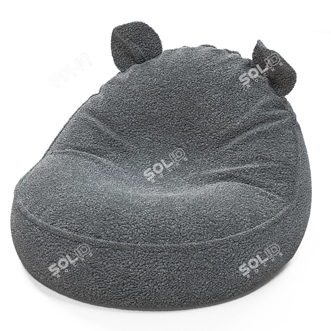 Cozy Bean Bag Chair with Ears 3D model image 4