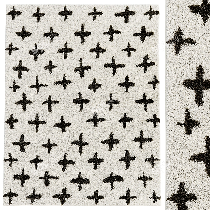 Berber Style Plush Area Rug 3D model image 1