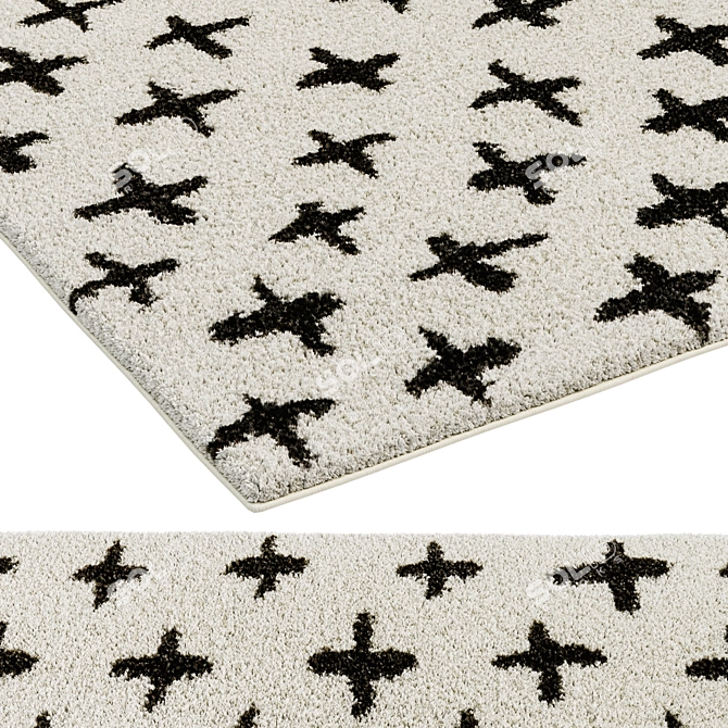 Berber Style Plush Area Rug 3D model image 2