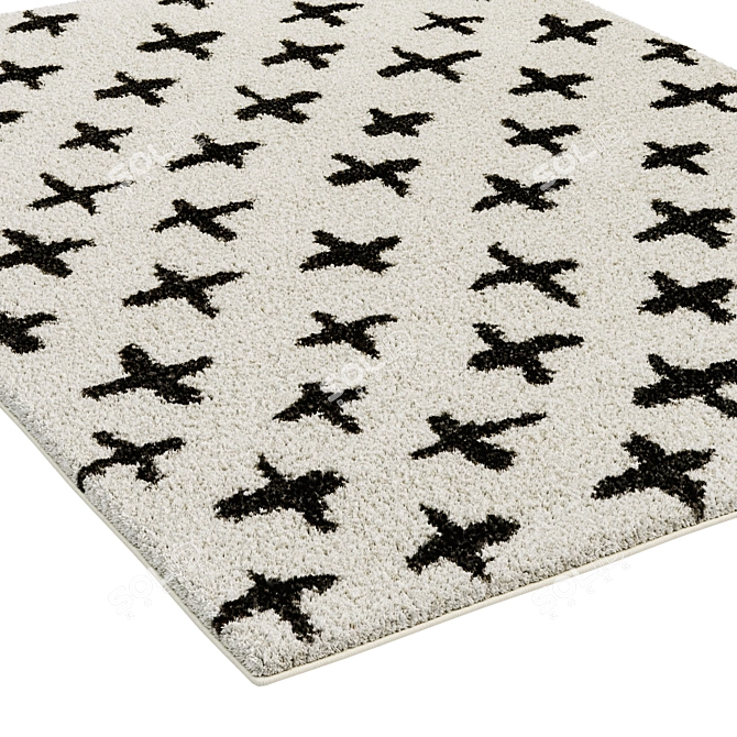 Berber Style Plush Area Rug 3D model image 3