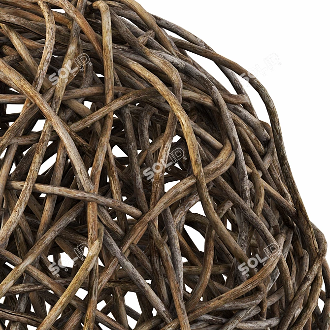 Wicker Lamp with Versatile Textures 3D model image 3