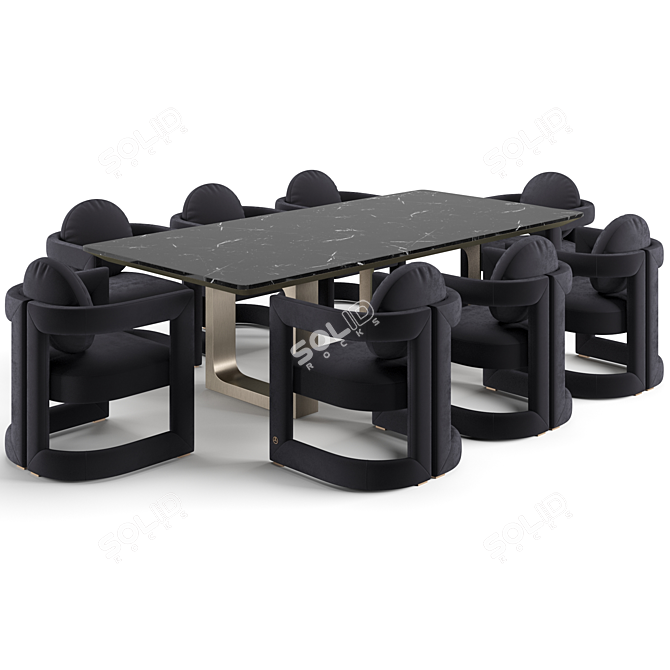 Luxence Dining Set Luxury Design 3D model image 4