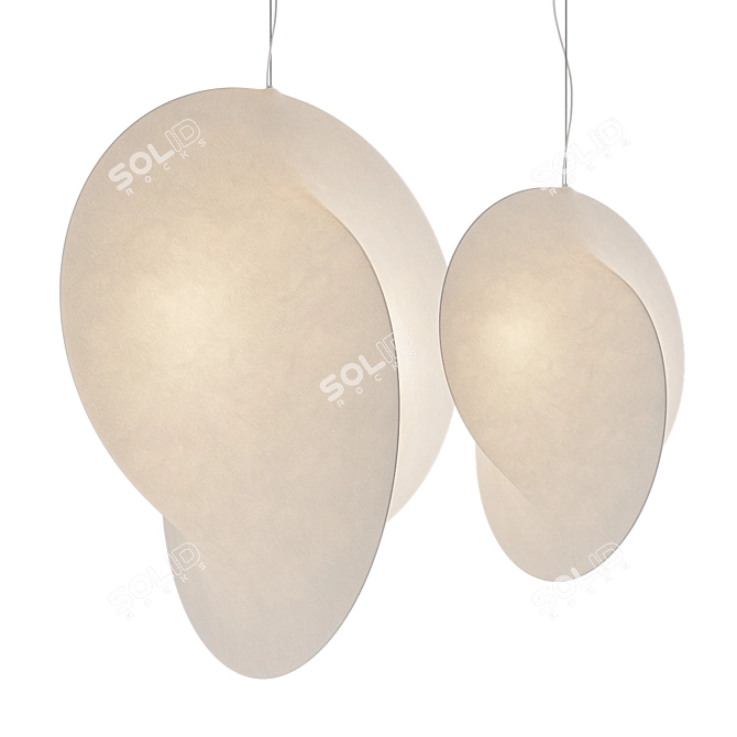 Abstract Overlap Suspension Lamps Set 3D model image 2