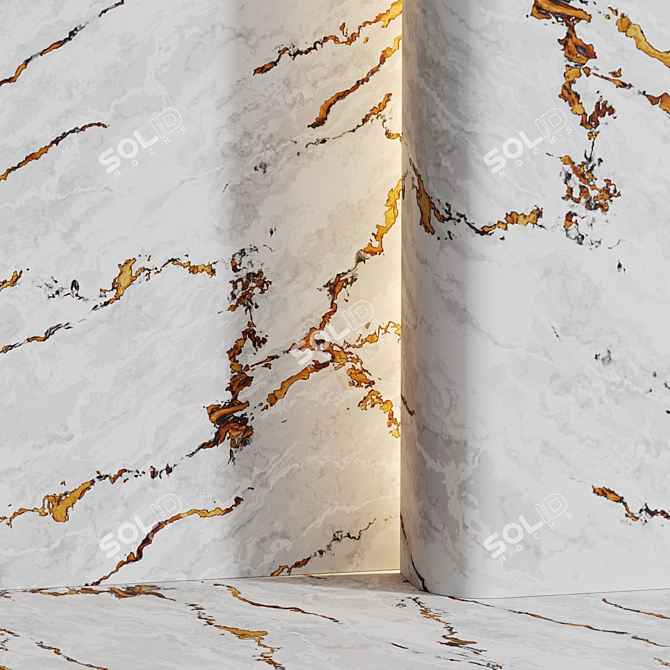 Marble with Gold Veins 3 Variants 3D model image 3