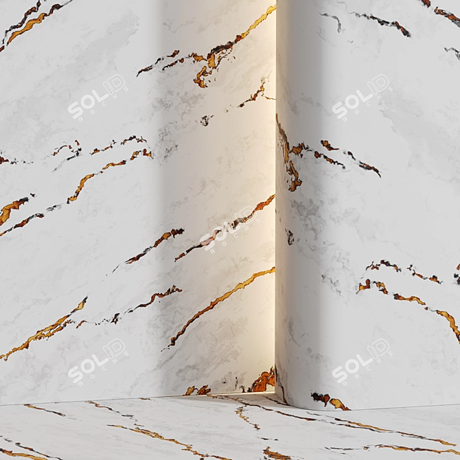 Marble with Gold Veins 3 Variants 3D model image 5