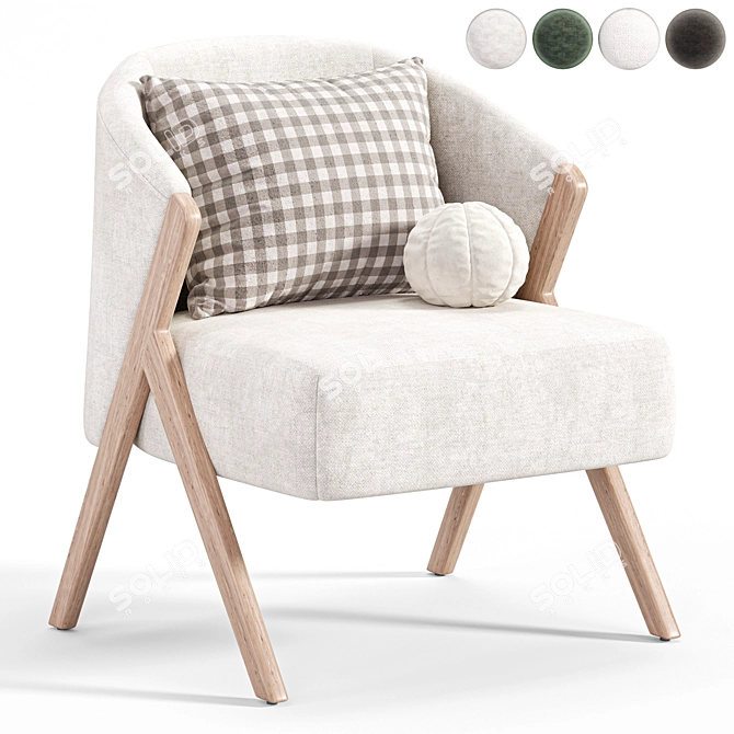 Boucle Upholstered Armchair: Zara Home 3D model image 1
