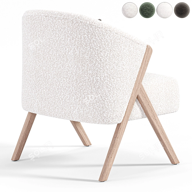 Boucle Upholstered Armchair: Zara Home 3D model image 2