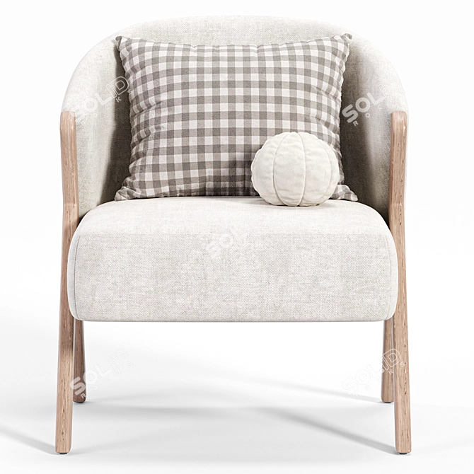 Boucle Upholstered Armchair: Zara Home 3D model image 3