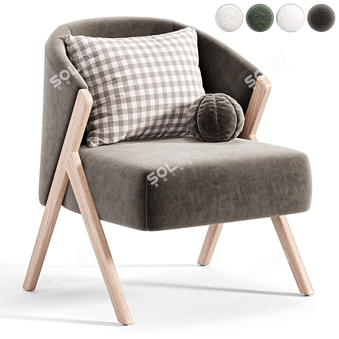 Boucle Upholstered Armchair: Zara Home 3D model image 4
