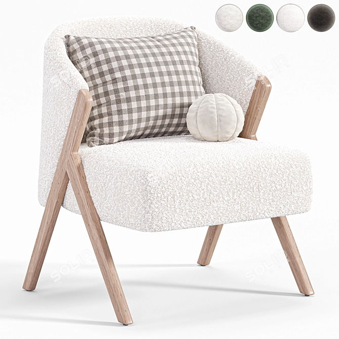 Boucle Upholstered Armchair: Zara Home 3D model image 5