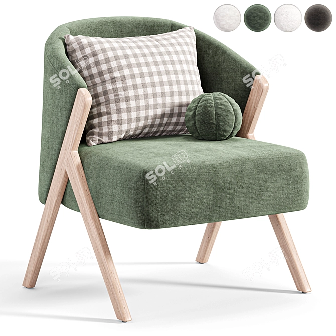 Boucle Upholstered Armchair: Zara Home 3D model image 6