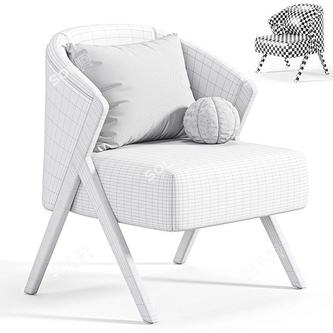 Boucle Upholstered Armchair: Zara Home 3D model image 7