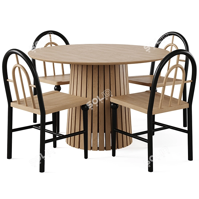 Fern Dining Chair & Christo Table 3D model image 1