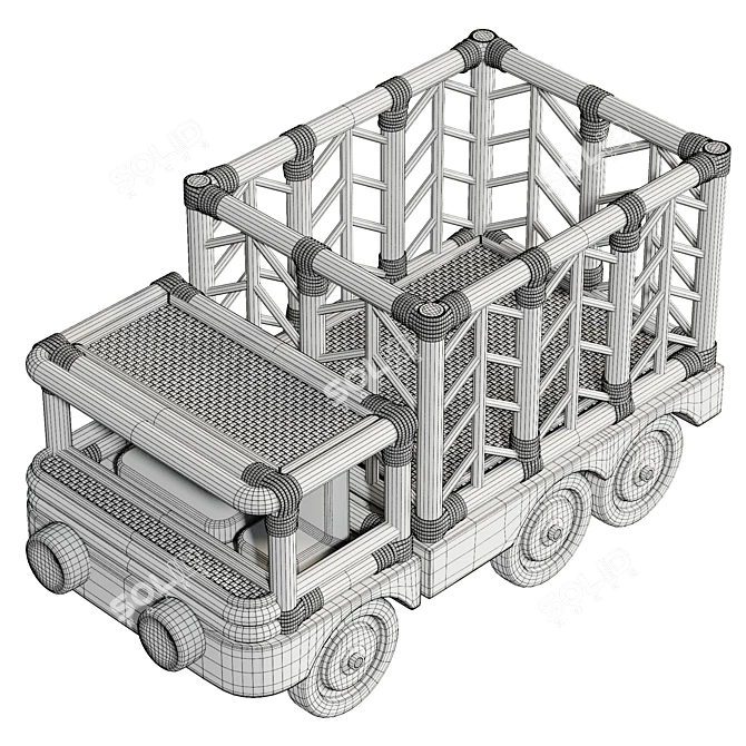 UV Unwrapped Toy Truck Organizer 3D model image 6