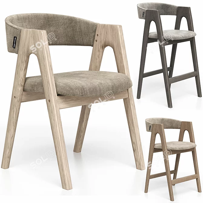 Dublin Stools Trio by Deephouse 3D model image 3