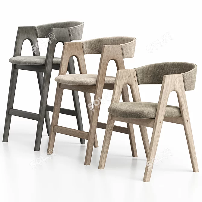 Dublin Stools Trio by Deephouse 3D model image 4