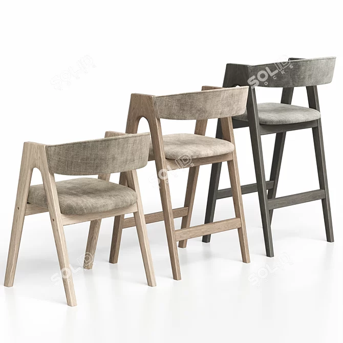 Dublin Stools Trio by Deephouse 3D model image 5