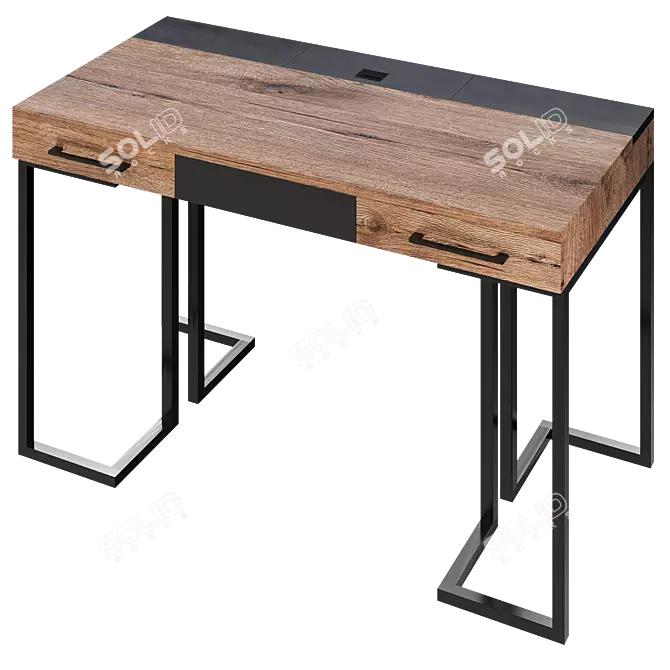  Industrial Loft Desk Workspace 3D model image 3