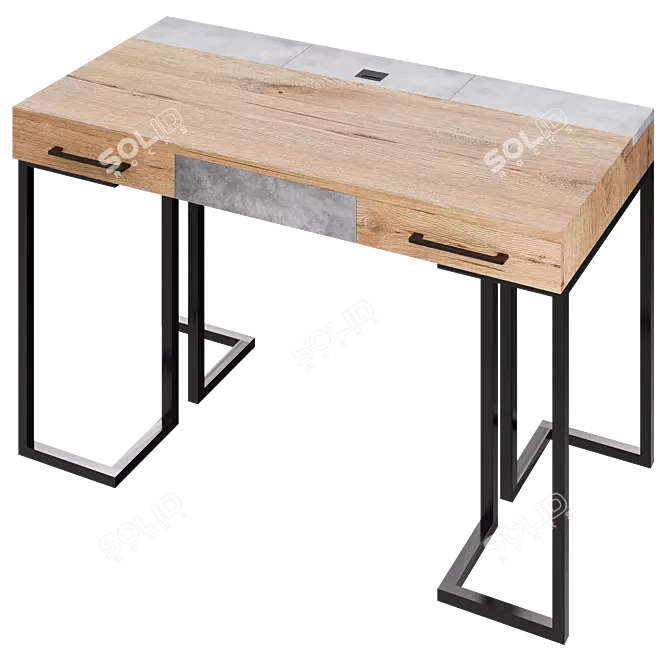  Industrial Loft Desk Workspace 3D model image 4