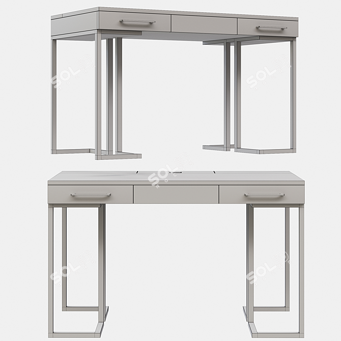  Industrial Loft Desk Workspace 3D model image 5