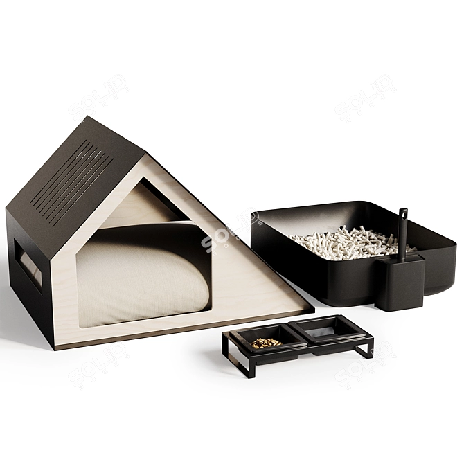 Pet Accessories Set with Housing 3D model image 5