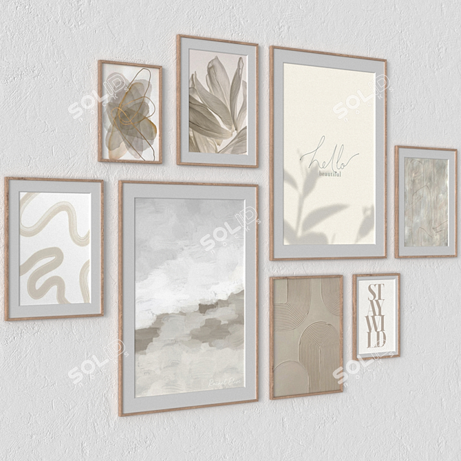 Wall Art Frames Set - Frames, Textures 3D model image 2